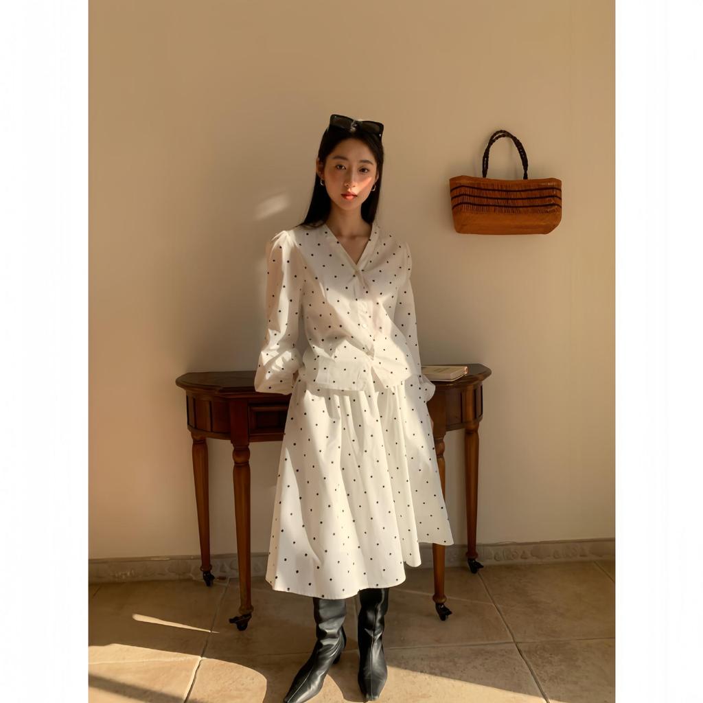 NEWOPEN 2025 Early Spring French Floral A-Line Midi Skirt C3623 – Sweet, Fresh, Age-Reducing Design