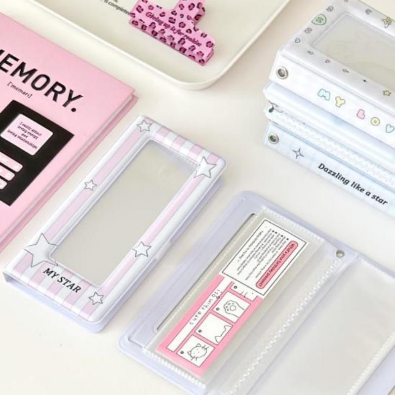 Star Pattern Photocard Holders Binder Album Mini Portable Cartoon Photo Card Holder Book for Collection