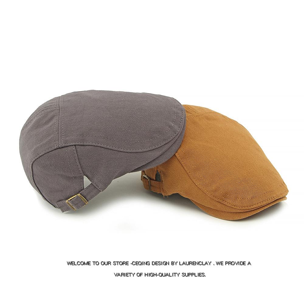 Cotton Cap Men's Beret British Vintage Forward Cap Women's Peaked Cap
