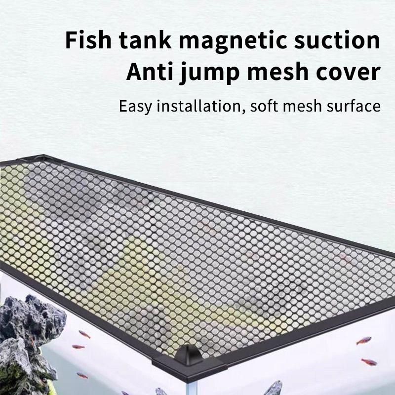 Rete Magnetica Anti-Salto per Acquario Fai da Te Facile Installazione Tagliabile Coperchio per Acquario di Dimensioni Personalizzate