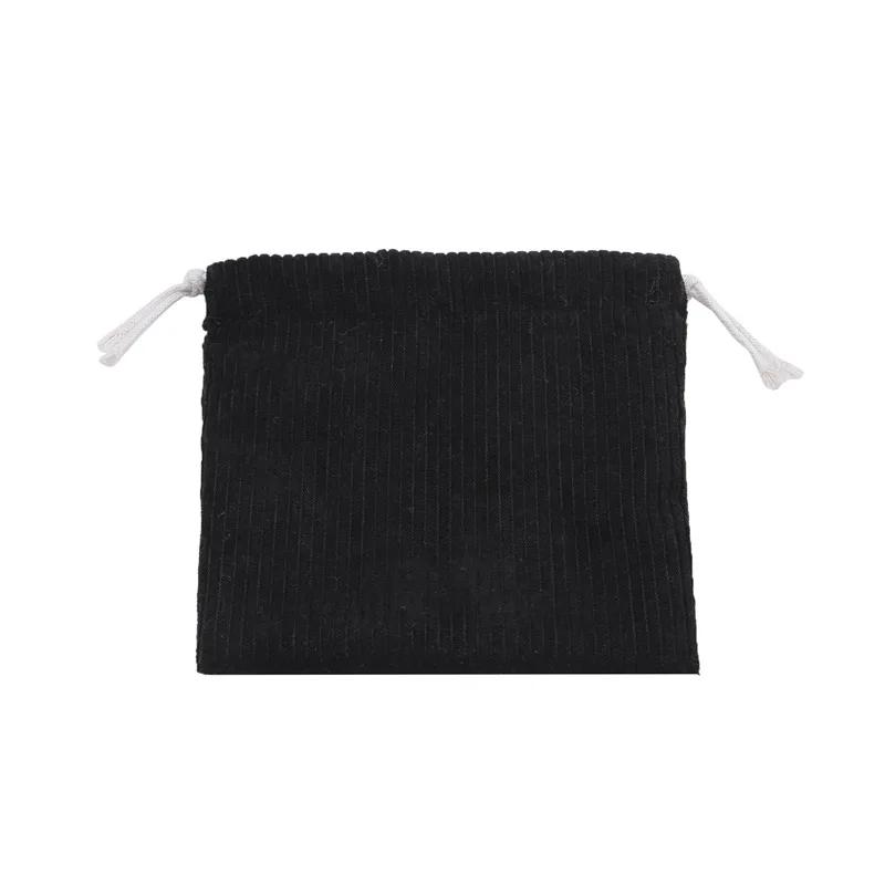 Women's Outdoor Travel Solid Color Portable Headphones Data Cable Drawstring Storage Bag Pocket Cosmetic Bag