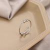 Women Silvery New Stainless Steel Double Layer Rotatable Bead Ring Fashion Adjustable Anxiety Relieving Ring
