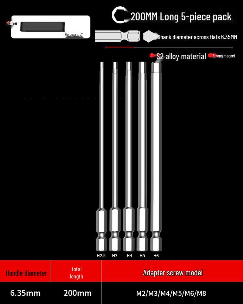 Hexagonal Driver Bit Extension for Screwdriver and Drill