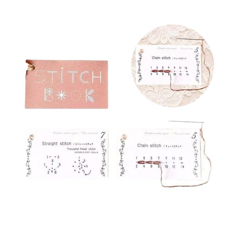 Embroidery Guidebook With Step By Step Stitching Pattern Sewing Manual for Beginner Hand Sewing Needlework Project