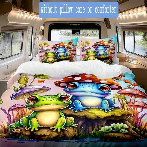 Frog Duvet Cover Duvet Cover With Frog Pattern Suitable For Children Boys Girls And Adults Warm Soft And Comfortable Breathable