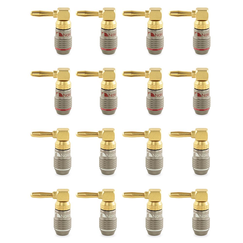 

Nakamichi FanLock Серия Excel Позолоченные 24 карата Угловые банановые разъемы 10 AWG 18 AWG Размер калибра 4 мм для динамика усилителя стерео домашнего кинотеатра радио