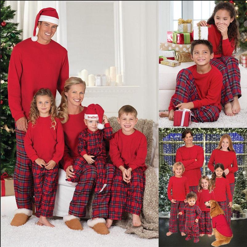 2026 Family Matching Christmas Plaid Pajamas - Parent-Child Cotton Home Wear Set