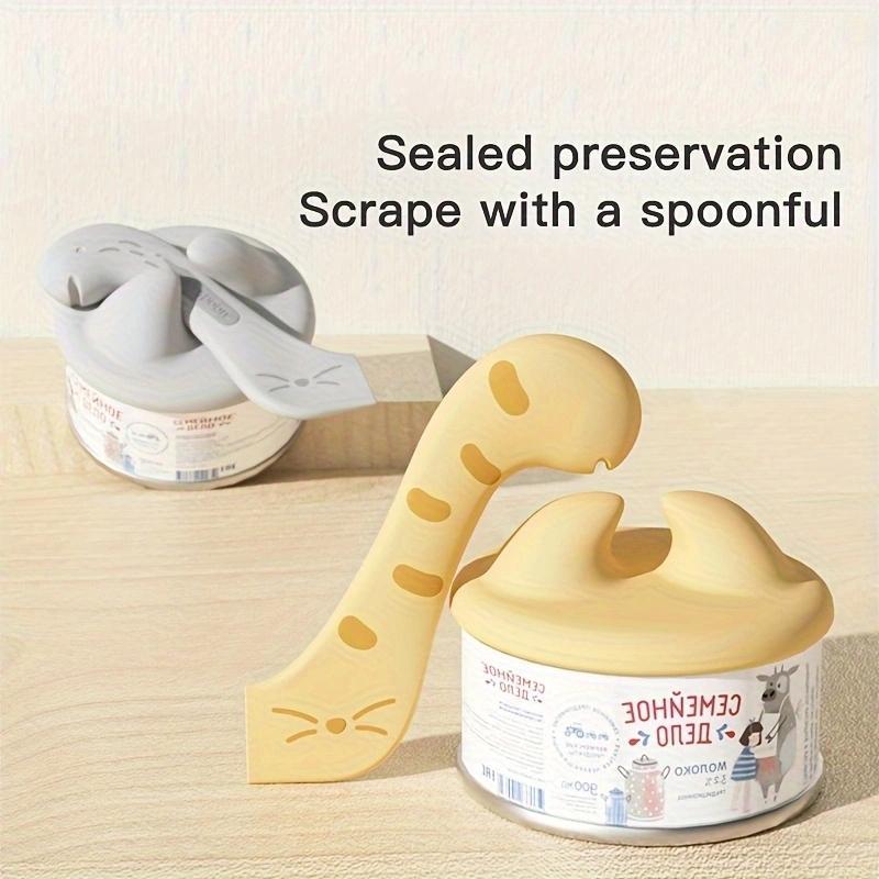 Pet Spoon, multifunktionaler Dosenöffner, Nassfutter-Fütterungslöffel, Silikon-Haustierdosen-Verschlussdeckel, Futteraufbewahrung, Katzen- und Hundezubehör