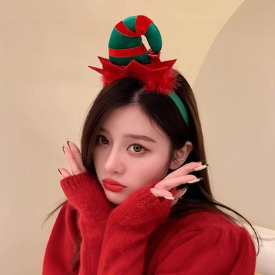 Christmas Hair Accessories Decorative Festive Adjustable Santa Claus Headpiece Holiday-Themed Christmas Hair Band For New Year