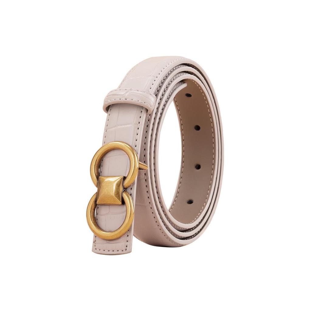 2026 Women's Smooth Buckle Leather Belt: Two-Layer Cowhide, Casual Versatile High-End Waist Cincher