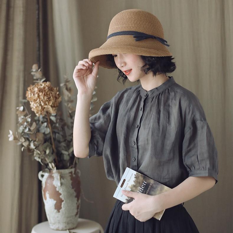 Hepburn Strohhut für Damen, Altersreduzierung, Gesicht, kleiner lockiger Rand, Sonnenhut für Damen, Sommer-Strandhut, breite Krempe, Urlaubsparty-Kappe