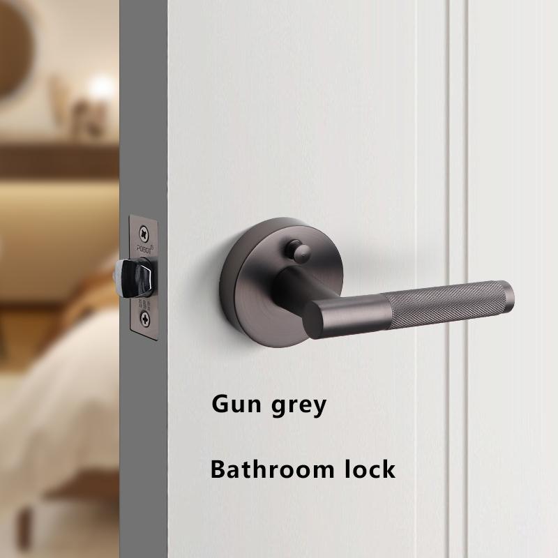 American Simple Black Bathroom Lock Bathroom Home Interior Bathroom Door Handle Wooden Door Lock Knurled Privacy Lock Thread Lock3