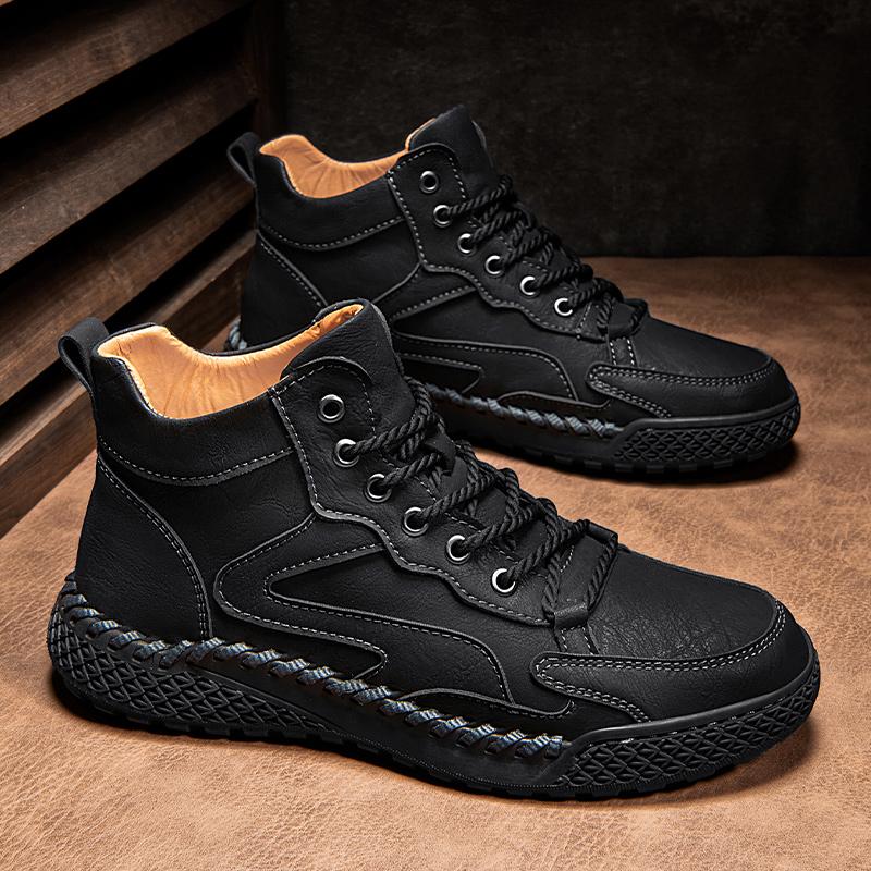 Handmade Genuine Leather Boots Men Shoes Comfortable Ankle Boots For Men Casual Shoes Outdoor Tooling Shoes