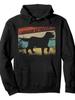 Retro Labrador Retriever Dog Breed Silhouette Lab Pullover Hoodie Hoodie Outdoor Hoodies Pullovers And SweatshirtsGraphic Hoodie S