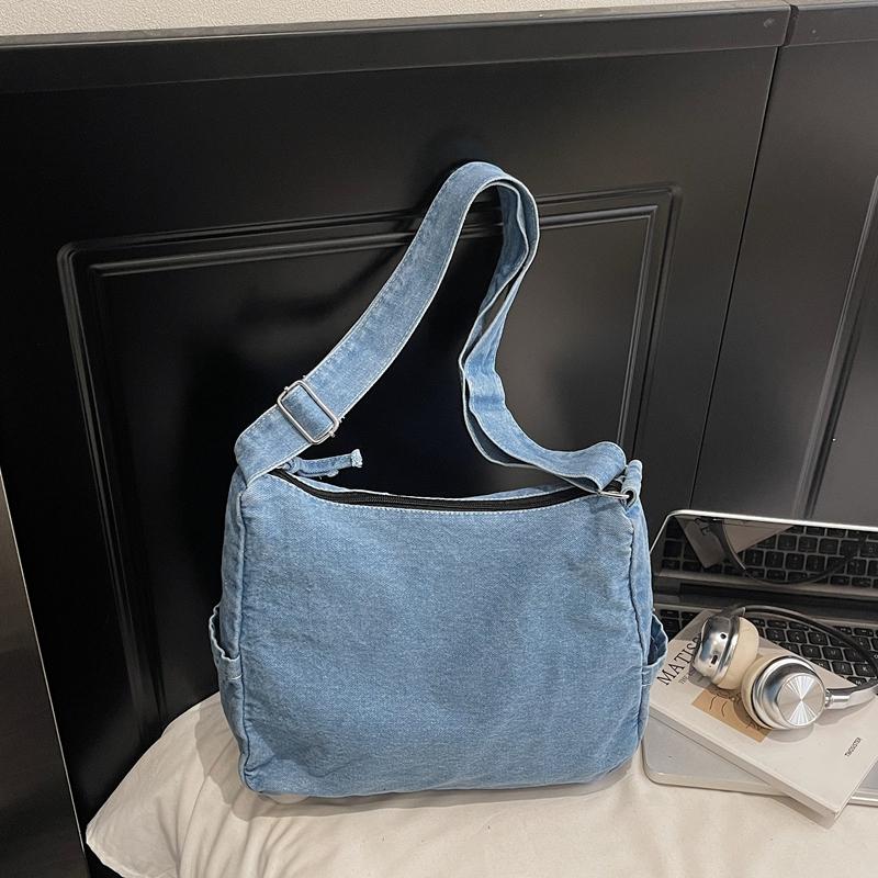 Women's Multi-Pocket Large Capacity Denim Bag Shoulder Crossbody Bag