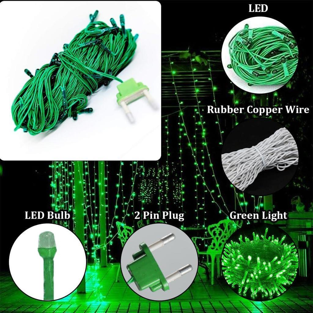 20 Meter  Decorative String Light | Green LED Fairy Light for Diwali, Christmas, Weddings & Home Decoration | Polycarbonate,(60 LED 5MM Green)