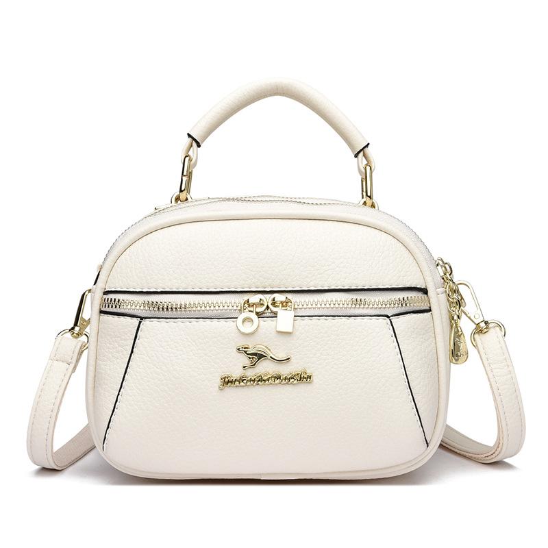 Soft leather small bag women's mobile phone bag 2025 new lightweight and versatile messenger bag fashionable and simple shoulder bag middle-aged moth