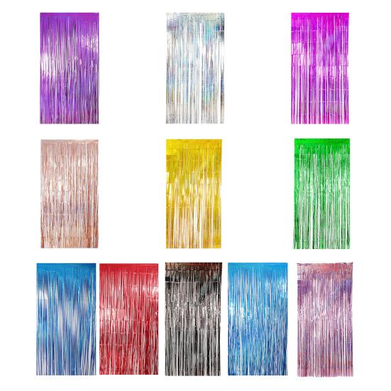 Rain Curtain 1 X 2.5m Sparkling Foil Fringe Backdrop Set