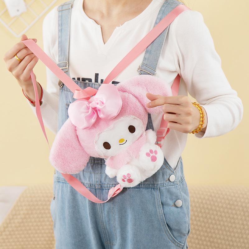 Plush Rabbit Doll Backpack for Kids - Cute Cartoon Design, Perfect Gift for Girls