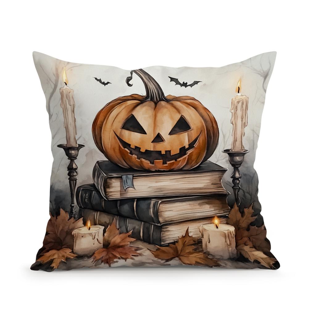 Retro Halloween Cushion Pillowcase Printed Polyester 45X45Cm Throw Pillowcover Decorative Sofa Cushion Pillowslip Home Decor