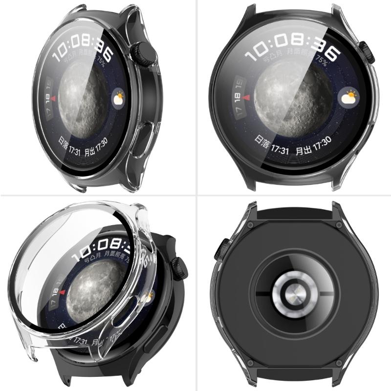 Screen Protector Case Full Coverage PC Protective Cover Washable Bumper Shells Skin for Watch 4 Smartwatch Replacement