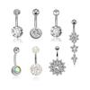 9 Stück/Set Sexy Hängende Bauchnabelringe Bauchnabelpiercing Kristall