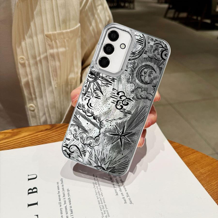Phone Case for Samsung Galaxy A26 A55 A21s A23 A33 A34 A35 A36 A13 A14 A24 A51 A52 A15 A16 Soft Shell Line Moon Pattern