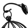 Retro Hollow Out Bird Cage Iron Hanging Candle Holder Candlestick Lantern Home Decor (Black)