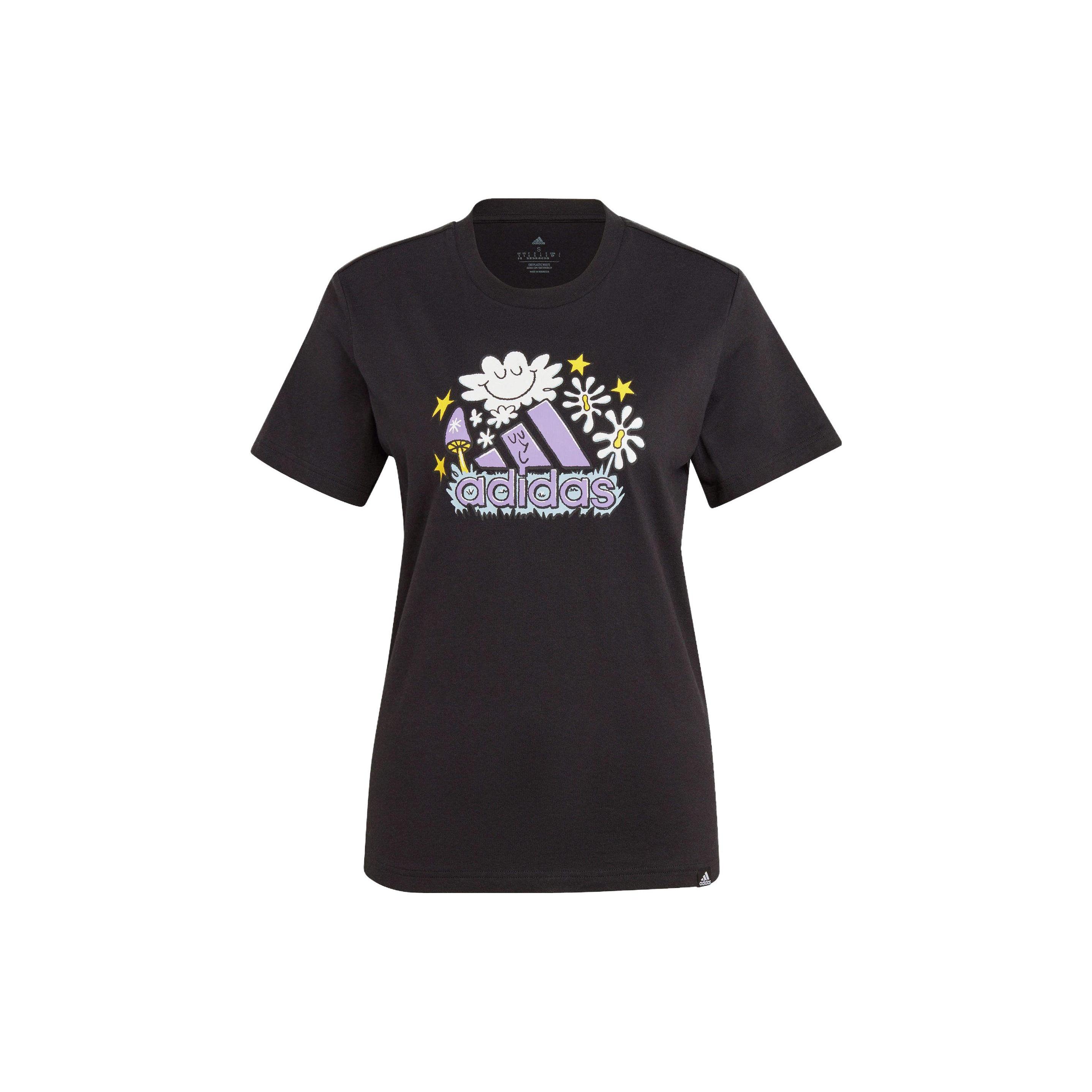 (WMNS) adidas Doodle Graphic T-Shirt Asia Sizing  Black  Women s IJ7327 S