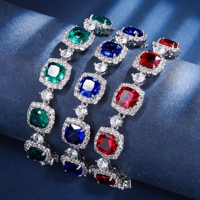 Šperky Retro Simulace Barvy Poklad Světlo Luxus Plný Diamantový Náramek Náramek Šperky Hrdinka Kámen 8 * 8