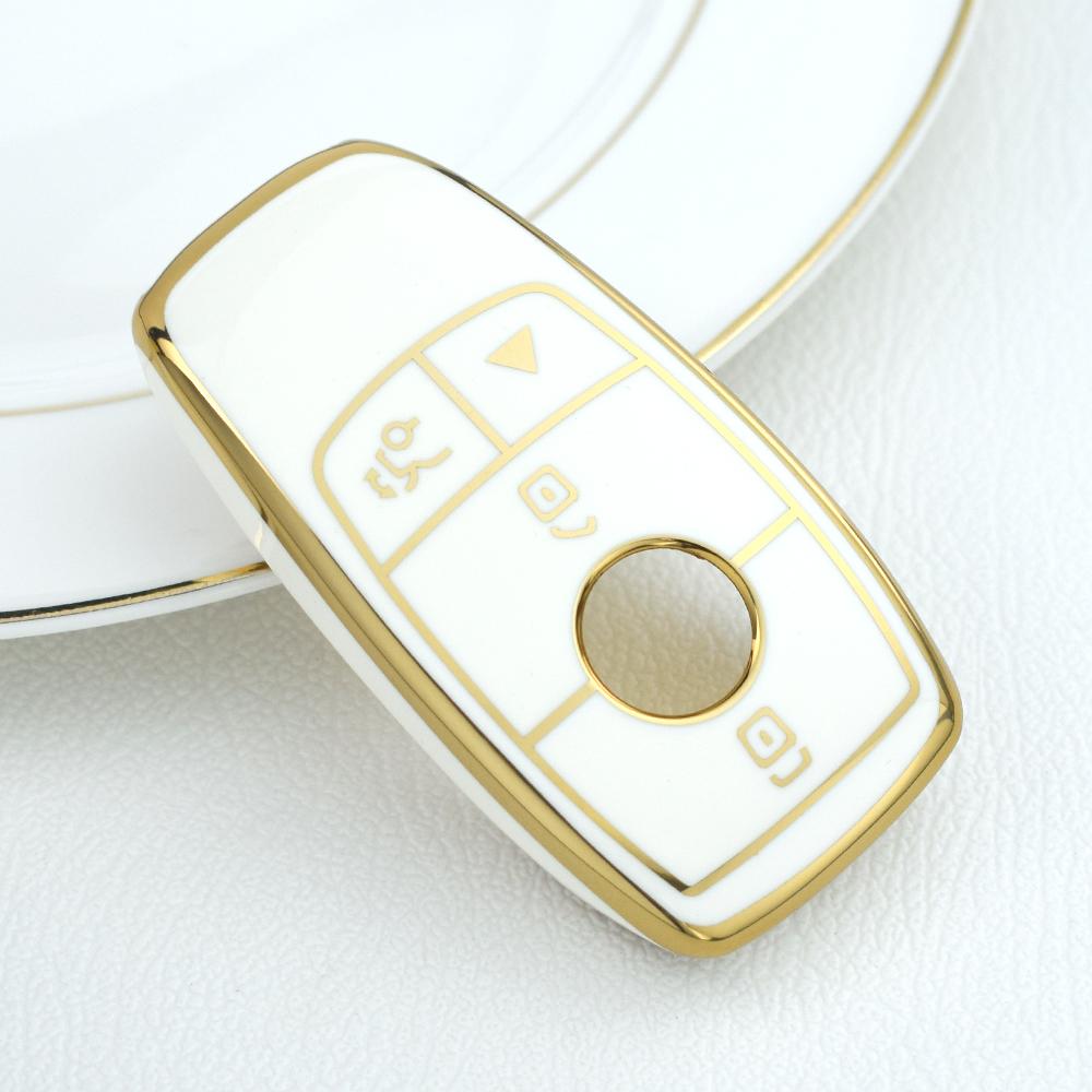 4 Buttons TPU Car Key Case Cover For Mercedes Benz E Class GLC CLE CLA GLB GLS W177 W205 W213 W222 X167 AMG E200 E260 Key Ring