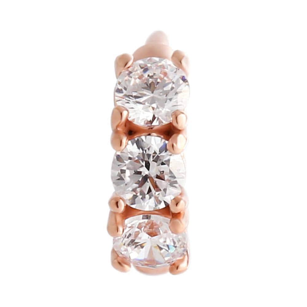 [Bnbgold] 14K/18K 3-Cubic Ring Piercing Earrings, One Side Npe23921