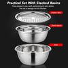 Stainless Steel Vegetable Slicer Grater 3in1 Colanders Basin Grater Bowl Drain Basket Kitchen Household Thickened Drainage Basin