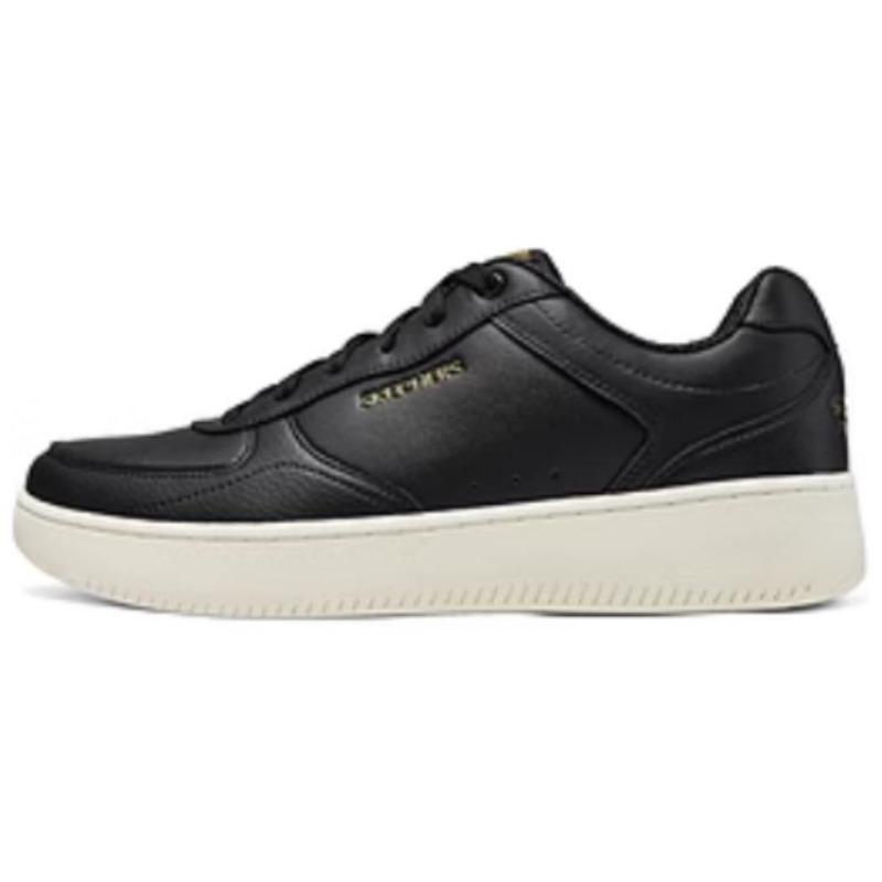 Skechers Sport Court 2.0 Men Synthetic Leather Low Skate Shoes White Black 254011-BKW 41.5