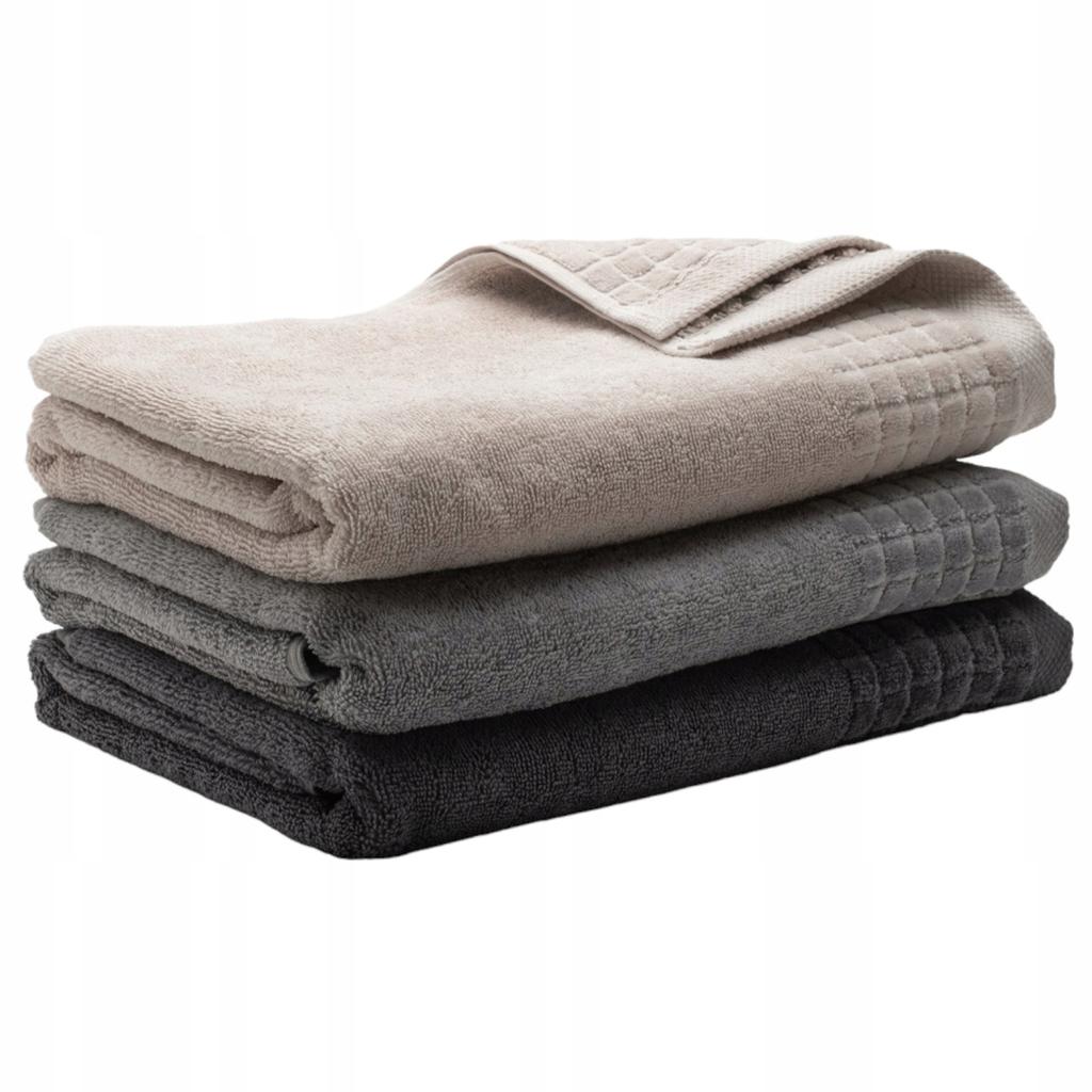 Bath Towel Cotton Terry Thick Absorbent 50x100 cm Gray Polish