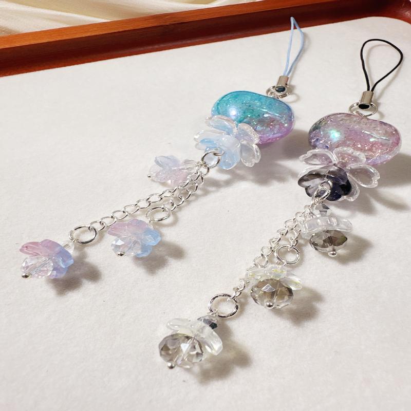 Sweet Delicate Floral Chubby Heart-Shaped Flower Guben Chain Guben Pendant Card Book Bag Pendant Mobile Phone Pendant