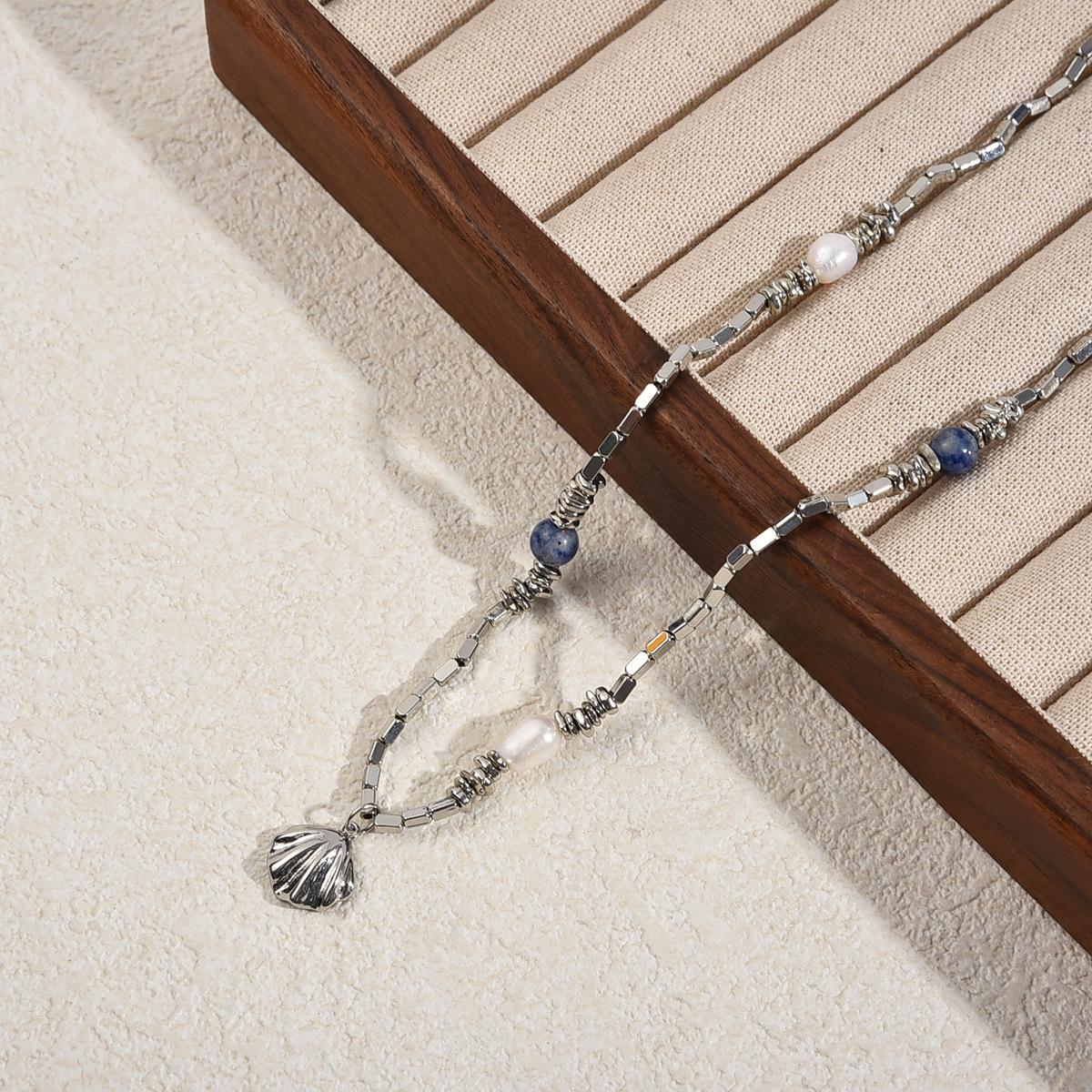 Trendy Personalized Irregular Shell Pearl & Star Choker Necklace