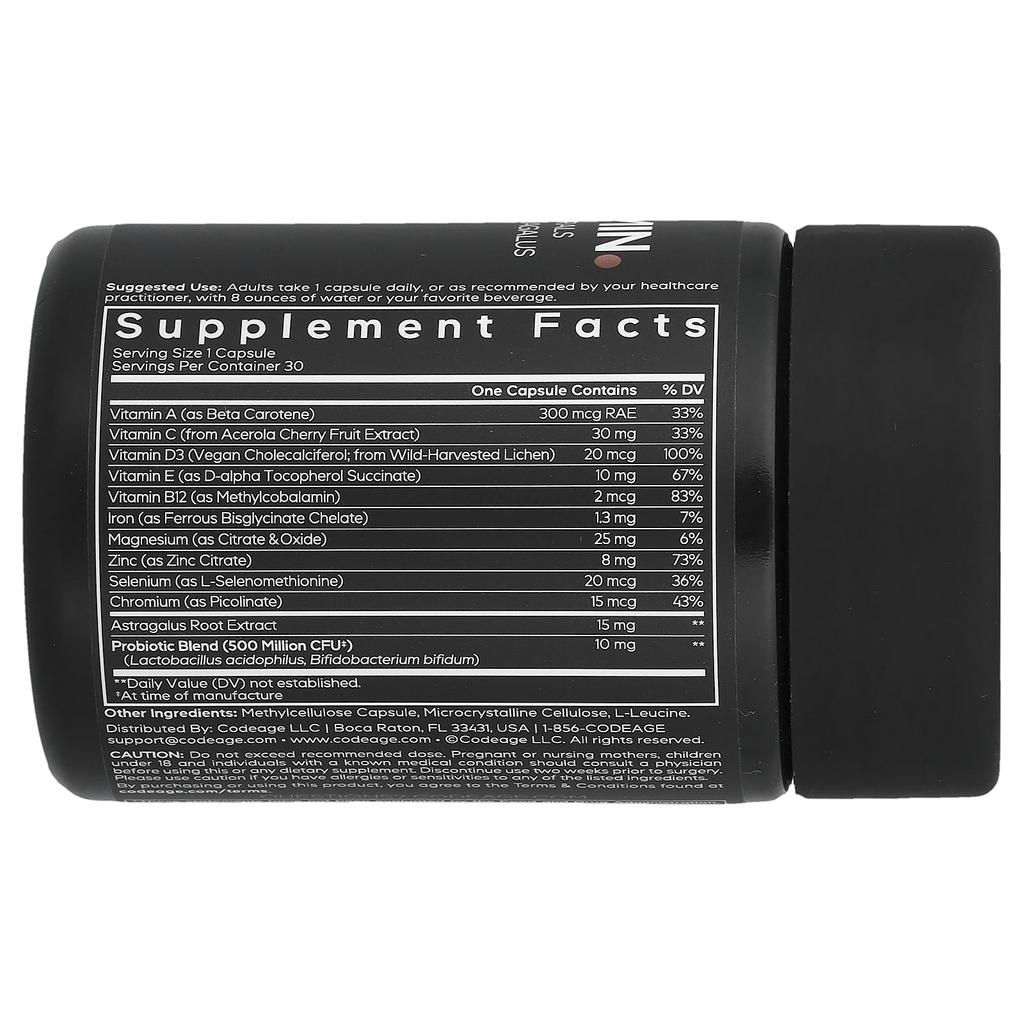 Codeage Men's Multivitamin, 30 Veggie Capsules