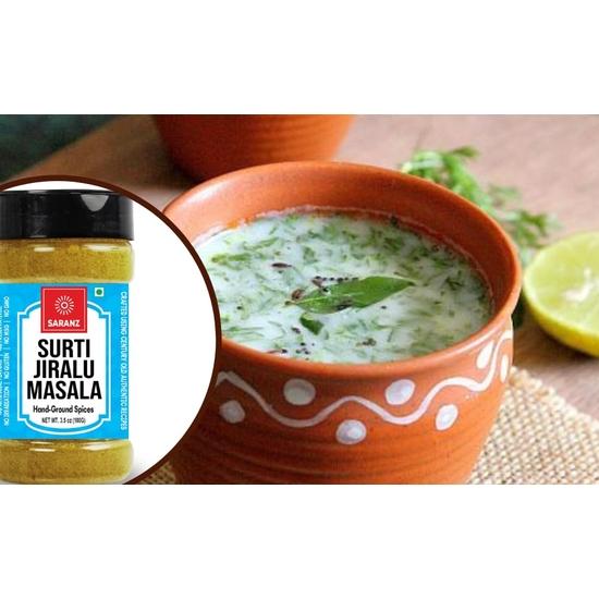 SARANZ Surti Jiralu Masala Perfect for Cooking, Ready To Use, No Added Colours, Spice Powders and Masalas, Premium Artisanal Spices -100 Grams Bottle