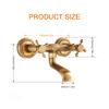 Vintage Copper Kitchen Faucet Hot Cold Water Mixer Tap Double Handle Sink Faucet Wall Mounted Water Tap for Home Bathroom