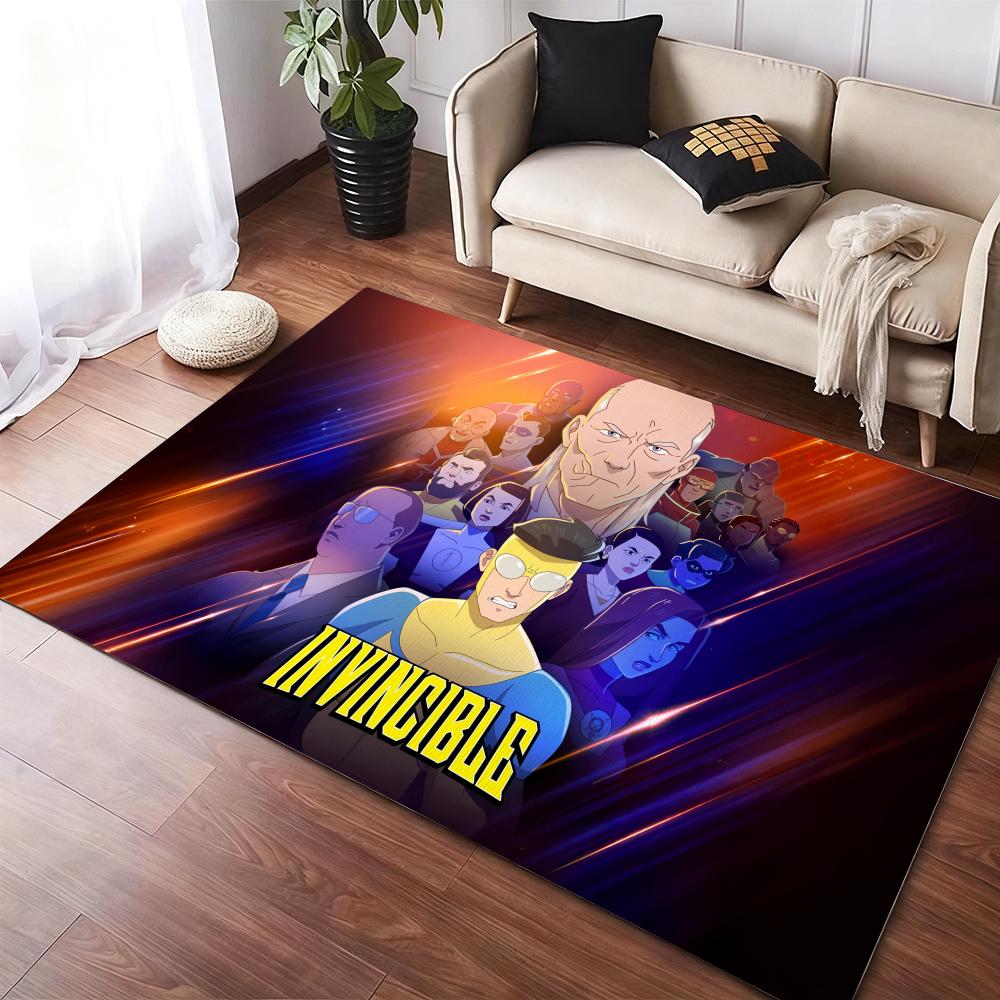 Anime L-Invincible Floor Mat Flannel Rugs Cozy Plush Thickened Soft Warm Winter Floor Mat Non Slip Living Room Home Indoor Use