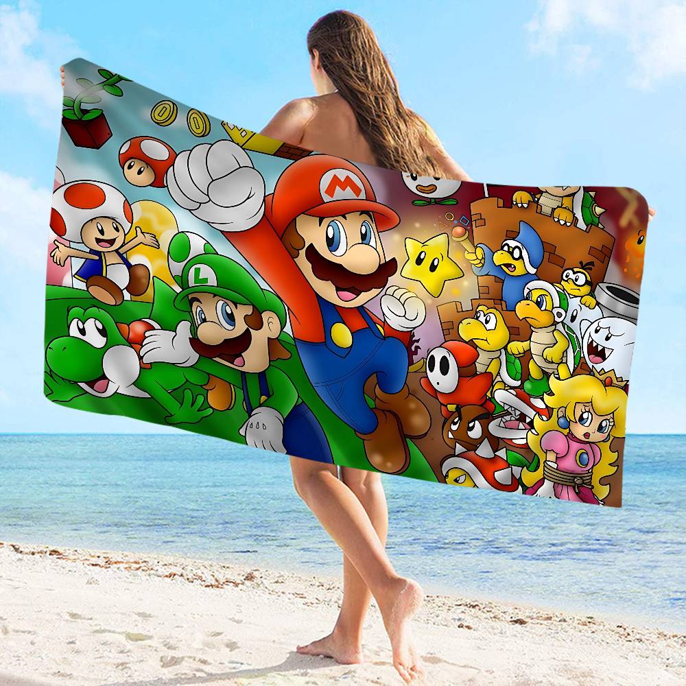 Super Game M-Marios Microfiber Beach Towel Absorbent Quick dry Soft Yoga Swimming Resort Mountain Climbing Towel