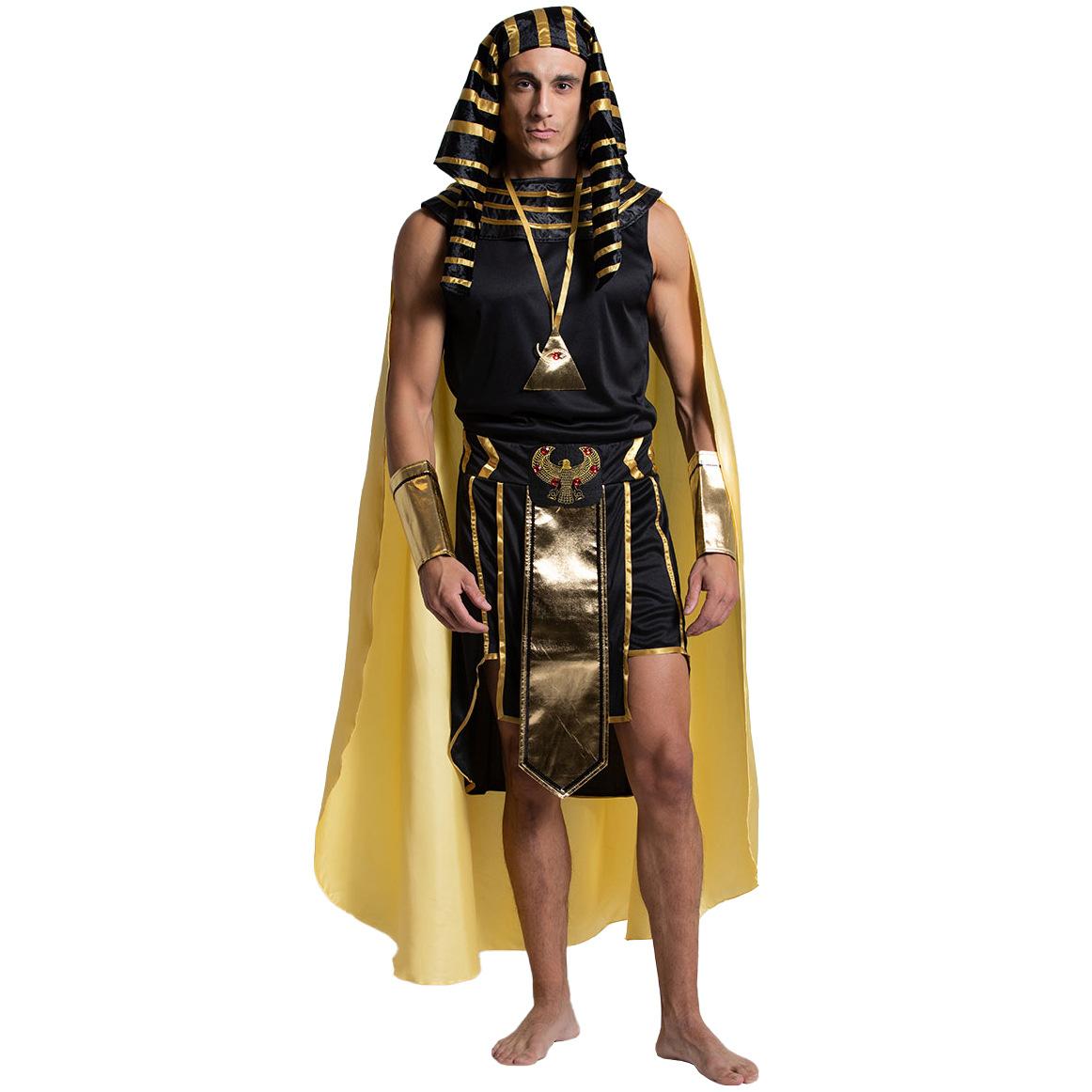 

Medieval ancient Roman Egyptian pharaoh cos costume, ancient Greek king men s Halloween party costume XL