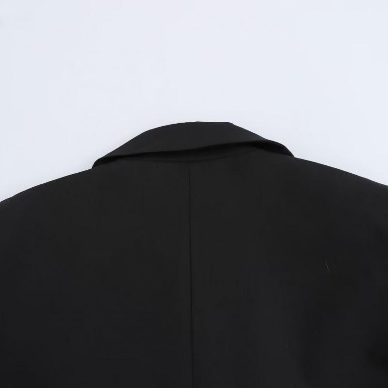 European & American Style Women's Double-Layer Lapel Double-Breasted Oversized Suit Jacket - Winter Collection