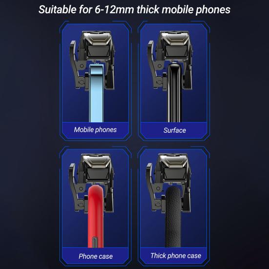 A1 Mobile Gaming Trigger Professional RGB Lighting Vibration Type Aim Shooting Game Controller Gamepad Pulse Key Button for Mobile Phone