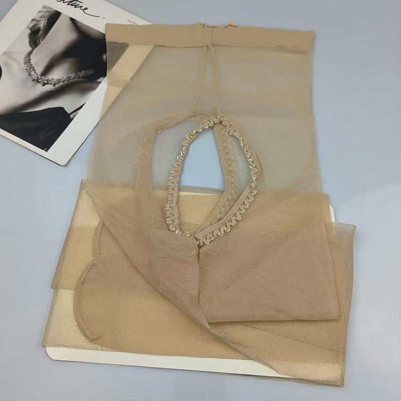 Sexy Stocking Women Crotchless Elastic Glitter Open Crotch Temptation Erotic Shiny Tights Female Gloss Smoothly Pantyhose S44