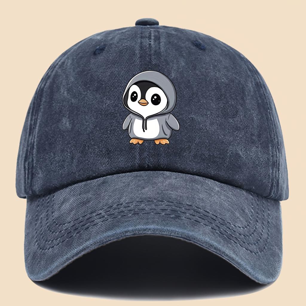 Cartoon Cute Penguin Pattern Printed Baseball Cap Trucker Hat Dad Hat