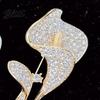 Stable Brooch Women Sparkling Rhinestone Inlaid Common Callalily Shape Anti-Exposure