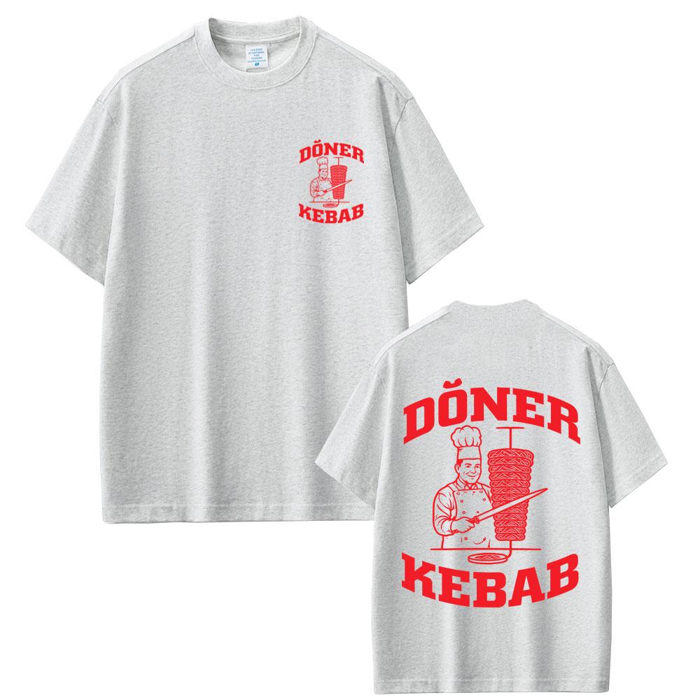 Döner Kebab Lustiges Grafik-T-Shirt Herren Damen Gothic Harajuku Sommer Streetwear Herren Reines Baumwoll Oversized Kurzarm T-Shirts