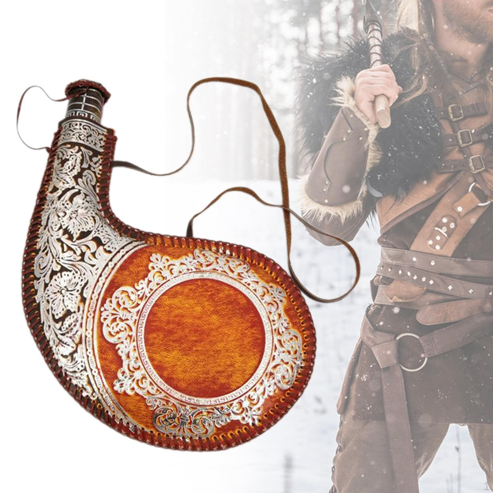 

Bota Bag Bottle Small size Big Capacity Flask Pouch Prop Wine Kettle for Camping Actor s 30cm Multicolor